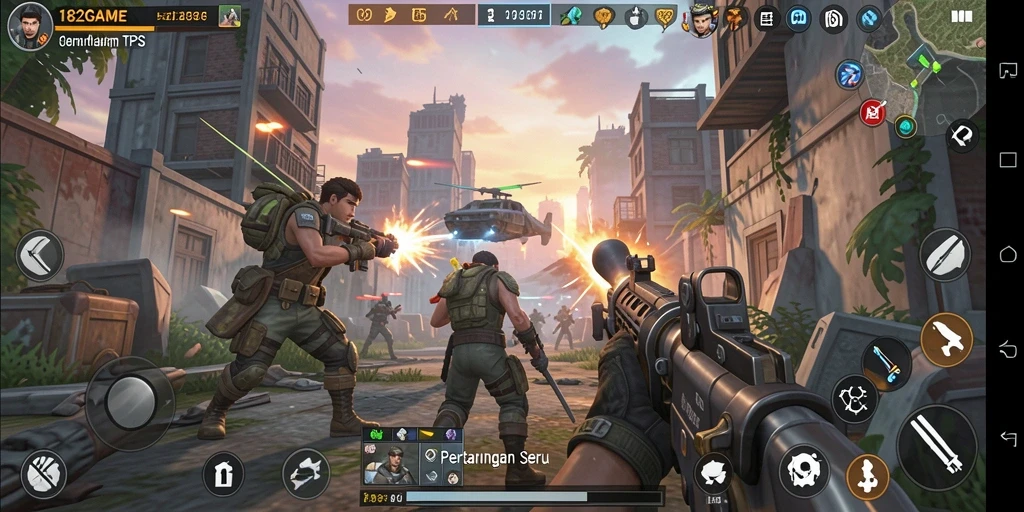 Tangkapan layar gameplay seru di 182GAME dengan pertempuran intens.