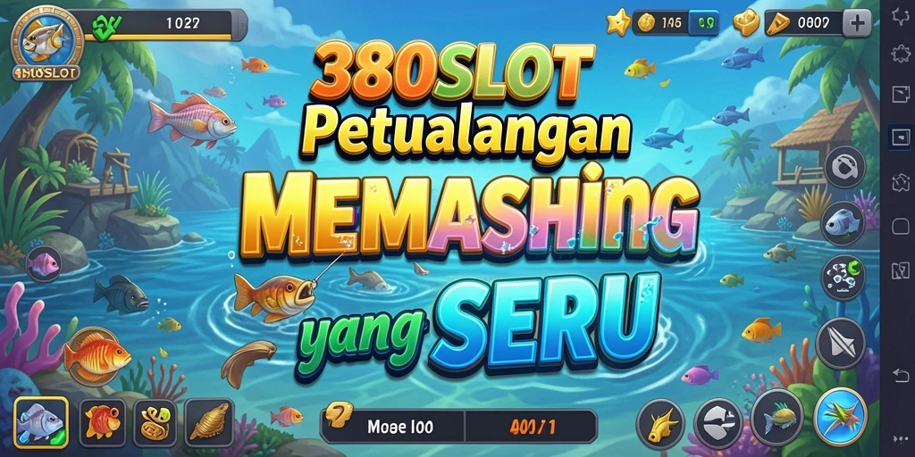 Tampilan gameplay 380SLOT dengan pemandangan memancing yang menawan.
