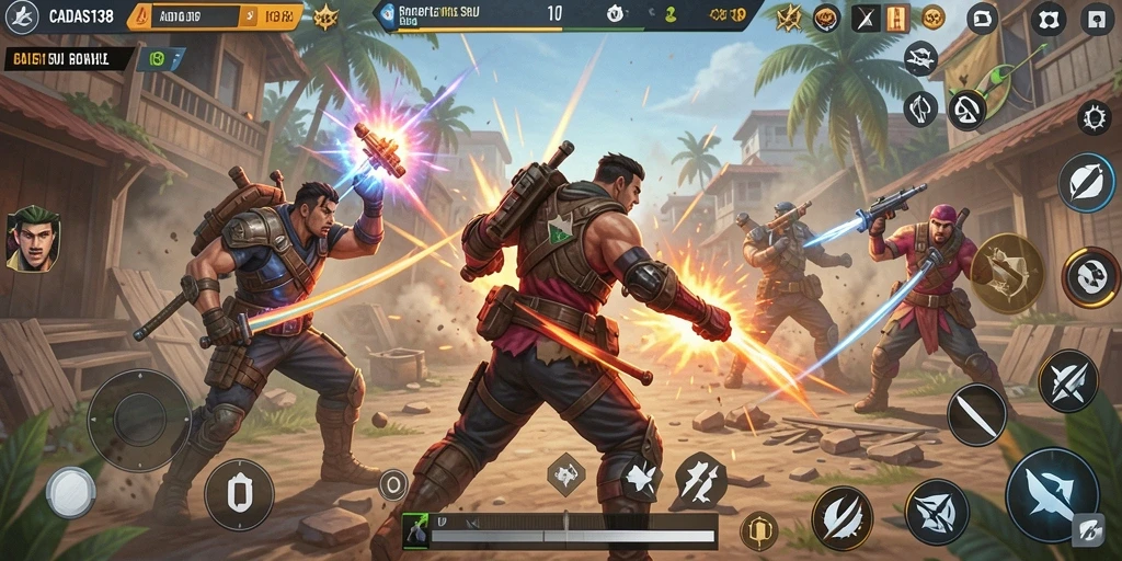 Tangkapan layar menampilkan aksi mendebarkan dalam <strong>CADAS138</strong> Battle Royale.