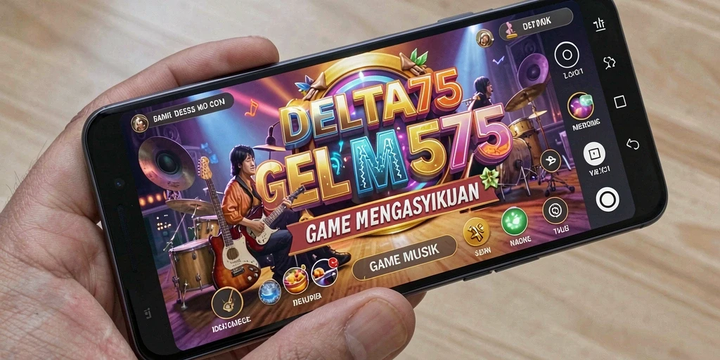 Tampilan gameplay DELTA575 yang menakjubkan dengan musik yang menggugah semangat.