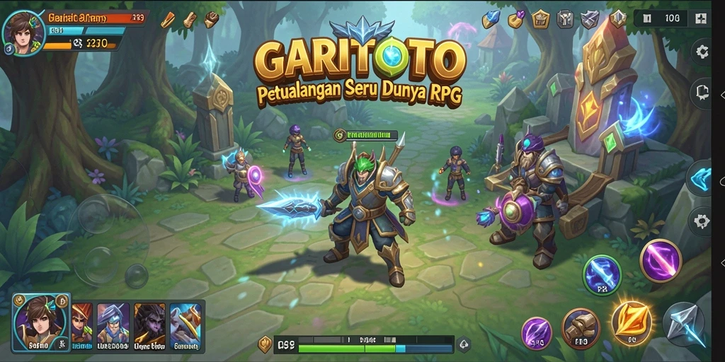 Tangkapan layar utama GARITOTO menunjukkan aksi petualangan RPG yang menegangkan.
