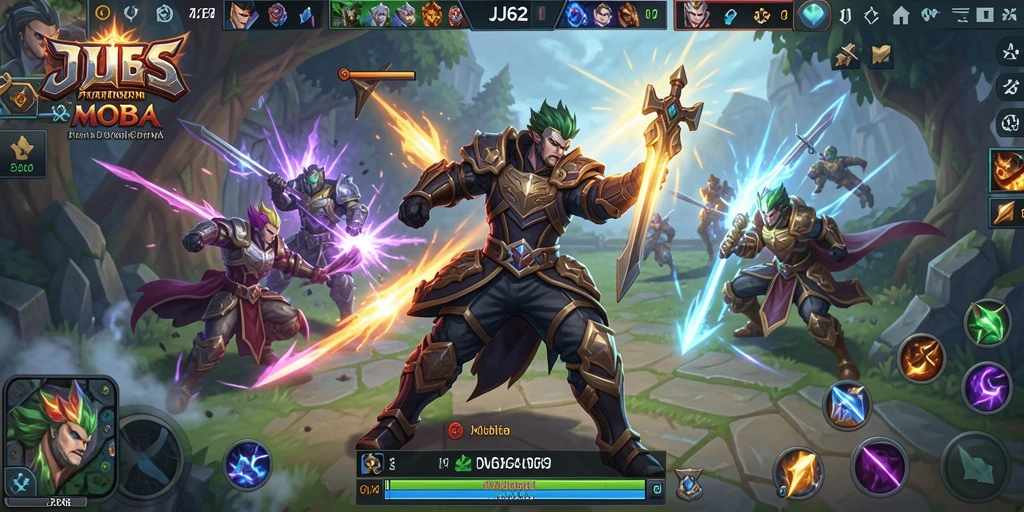 Menampilkan pertarungan seru dalam gameplay JJ62.