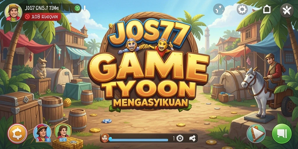 Tampilan gameplay menarik dari JOS77 dengan manajemen bisnis yang seru.
