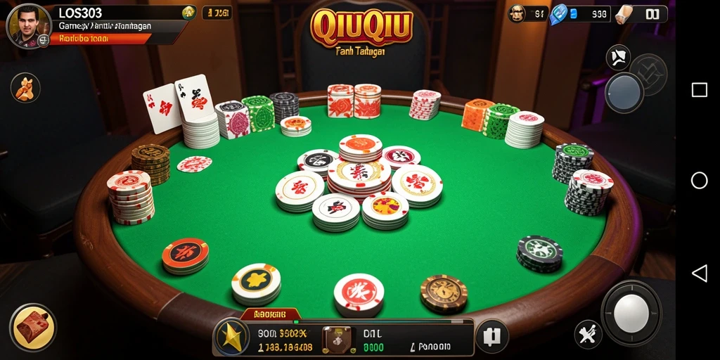 Screenshot gameplay menunjukkan momen seru dalam QiuQiu.
