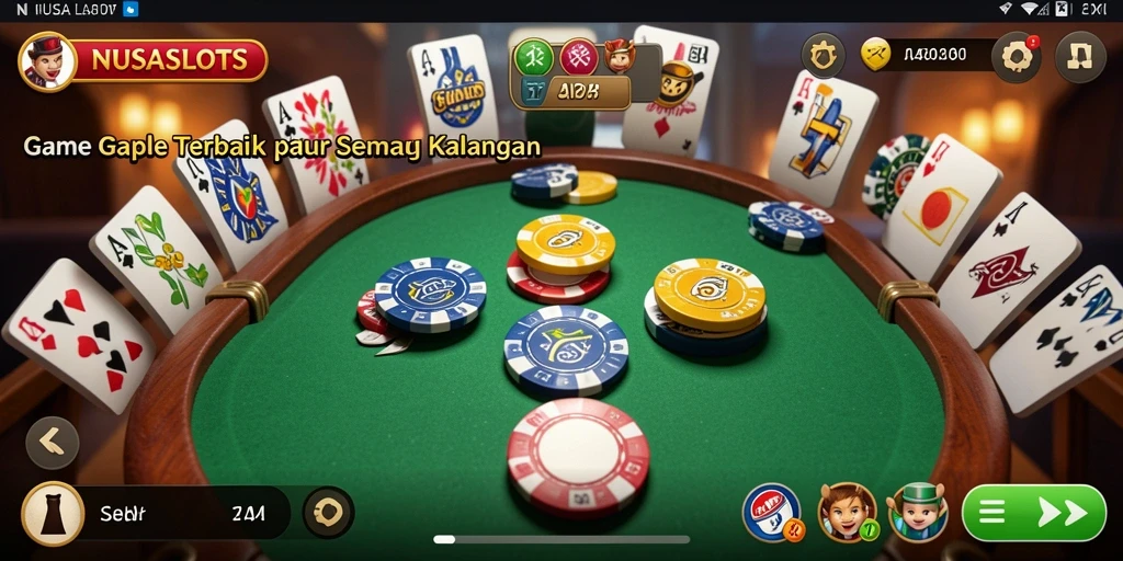 Screenshot gameplay NUSASLOTS yang menampilkan suasana seru bermain Gaple.