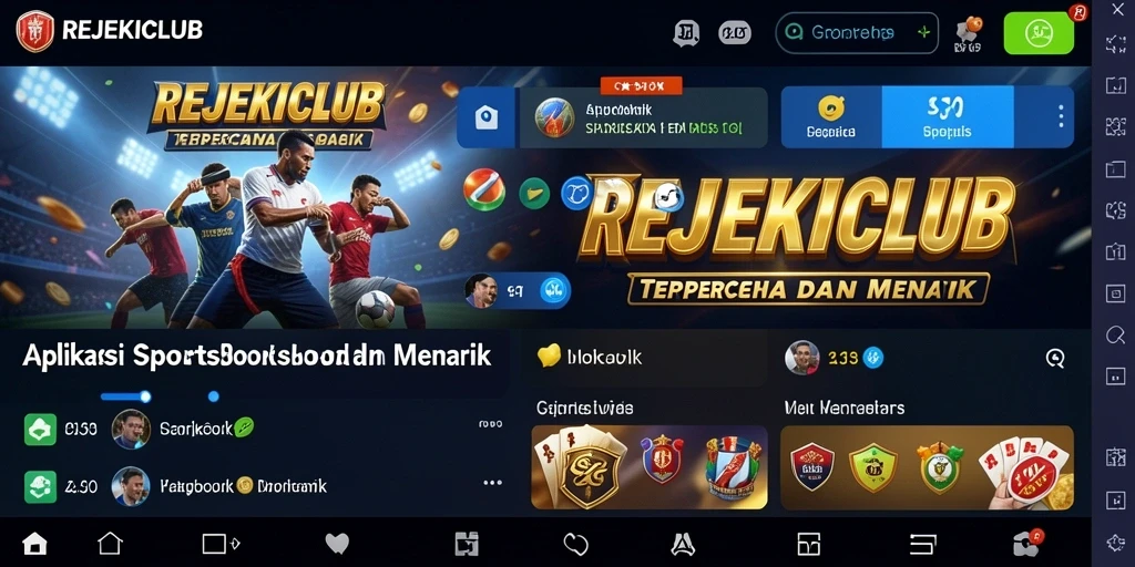 Screenshot gameplay REJEKICLUB menampilkan antarmuka taruhan olahraga yang menarik.