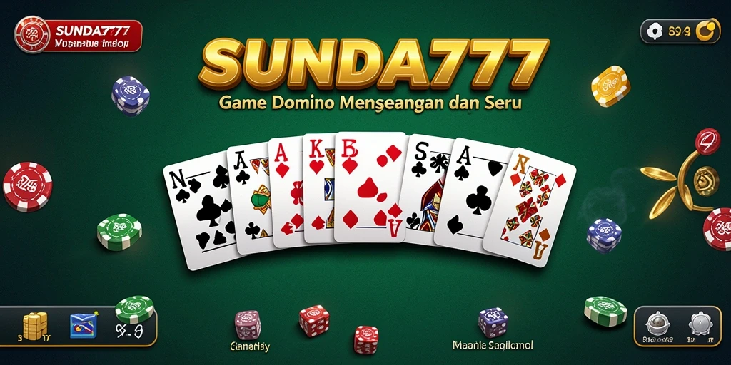 Screenshot utama SUNDA777 menampilkan gameplay domino yang intens.