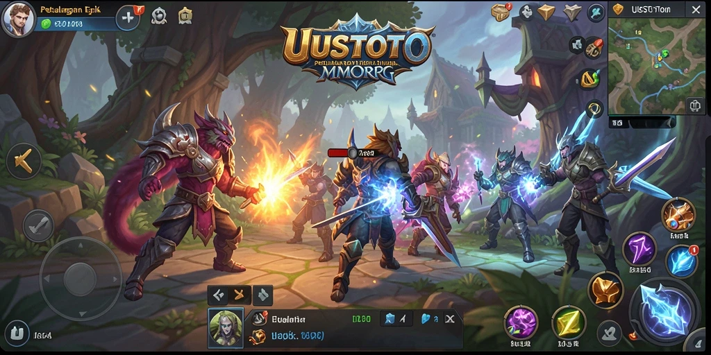 Screenshot UUSTOTO menampilkan aksi seru di dunia MMORPG.